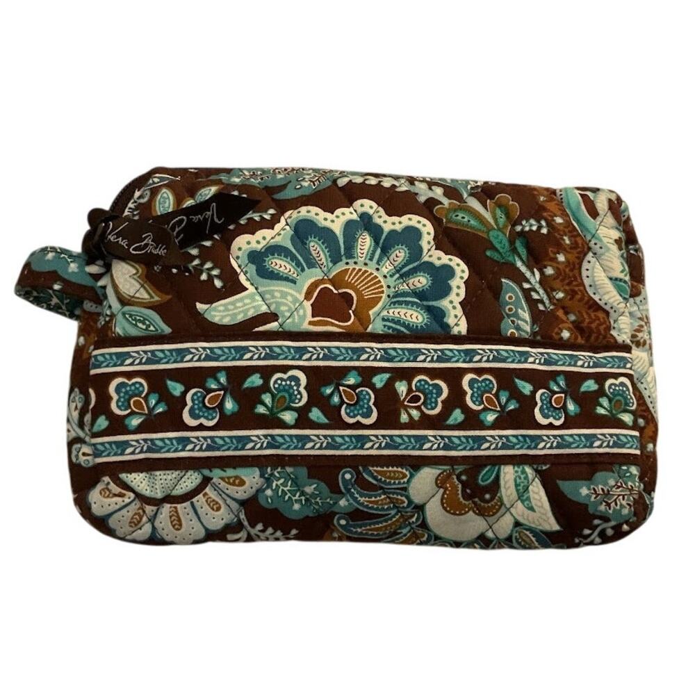 Vera Bradley Java Blue Quilted Mini Cosmetic Bag … - image 1
